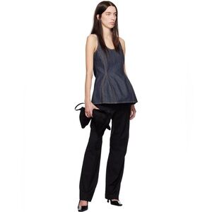 BITE Denim Sleeveless Peplum Top Sz 4 MSRP $295 NWT